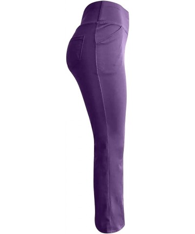 Women's Bootcut Yoga Pants High Waist Flare Leggings Tummy Control Workout Running Pants Stretch Slim Bootleg Pant Purple $6....