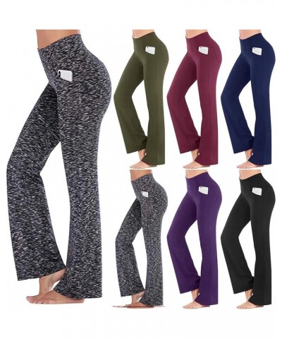 Women's Bootcut Yoga Pants High Waist Flare Leggings Tummy Control Workout Running Pants Stretch Slim Bootleg Pant Purple $6....