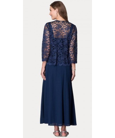 Classy Mother of The Bride Dresses A-line Mother of Groom Dress Chiffon Formal Wedding Guest Dress Lace Jacket Royal Blue $36...