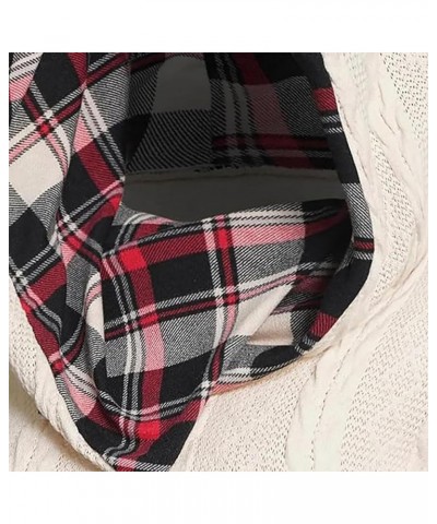 Plaid Splicing Button Decor Cable Hoodie,Womens Casual Long Sleeve Pullover Fall Winter Sweatshirt Red Medium $20.64 Hoodies ...