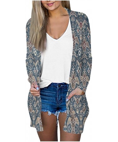 Long Sleeve Cardigan for Women Overszied Open Front Kimono Jackets with Pockets Slim Fit Comfort Outwear Shirts 4-navy $10.80...