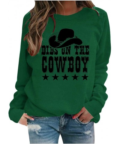 Western Shirts for Women Trendy 2024 Womens Crewneck Sweatshirts Long Sleeve Winter Tops Women's Graphic Sweatshirt 18 Green ...