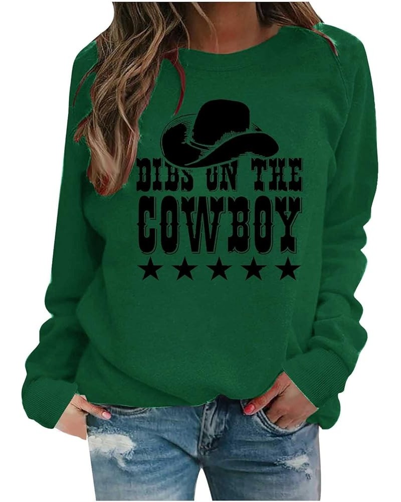 Western Shirts for Women Trendy 2024 Womens Crewneck Sweatshirts Long Sleeve Winter Tops Women's Graphic Sweatshirt 18 Green ...