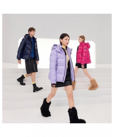 Eileen Gu Ailing Same Style Women's Thickened Winter Down Jacket, Detachable Hood Down Jacket Fashion Casual Jacket Purple $1...