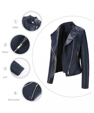 Fashion Faux Leather Jacket Women Pu Zip-up Short Top Outwear Fitted Slim Coat Black $17.84 Jackets