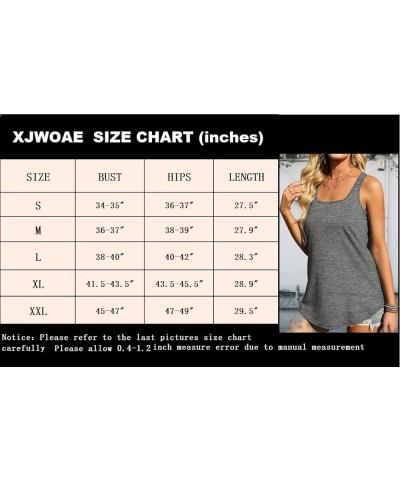 Womens Tank Tops Loose Fit Summer Sleeveless U Square Neck Loose Fit Tunic Tank with Flowy Hem Grey $16.19 Tanks