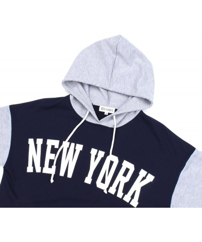 Womens Pullover Hoodies Oversized Graphic Color Block Novelty Hoodie Sweatshirts with Pockets Blue+ New York $12.99 Hoodies &...