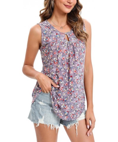 Sleeveless Tops for Women V Neck Tank Top Tops Tee Shirts Casual Loose Fit 2024 Fashion P09 Flower $11.50 Tanks