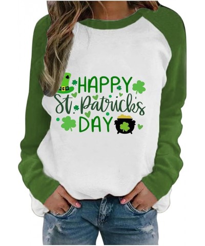St Patricks Day Shirt Women Womens Casual Long Sleeve Crew Neck Printed Pullover Hoodless Womens Hood Sweaters Z - St Patrick...