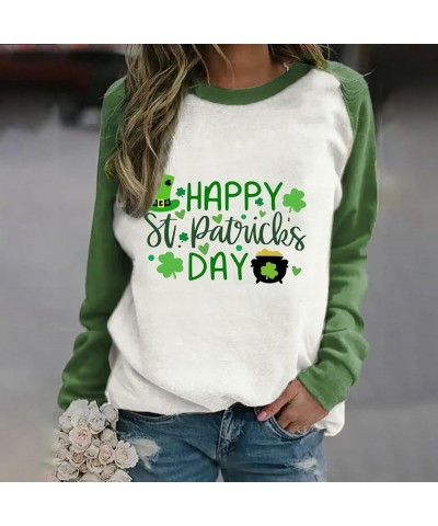 St Patricks Day Shirt Women Womens Casual Long Sleeve Crew Neck Printed Pullover Hoodless Womens Hood Sweaters Z - St Patrick...