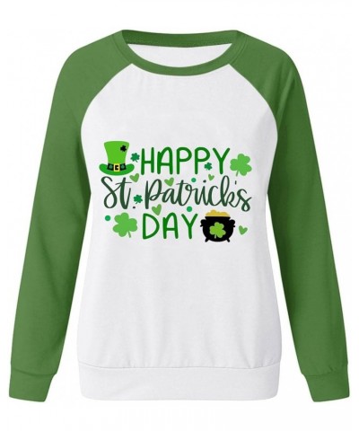 St Patricks Day Shirt Women Womens Casual Long Sleeve Crew Neck Printed Pullover Hoodless Womens Hood Sweaters Z - St Patrick...