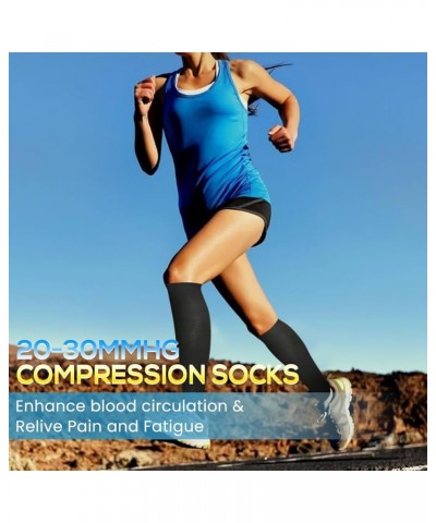 Compression Socks for Women 6 Pairs Circulation 20-30mmHg, Best for Running, Nurses, Pregnant, Sports and Athletic Black $14....