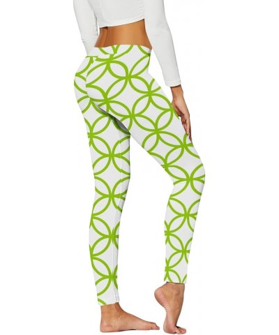 St Patricks Day Leggings for Women Stretchy Pants Green Shamrock Green Festival Rave Pants Tights Leprechauns Leggings A1-yel...