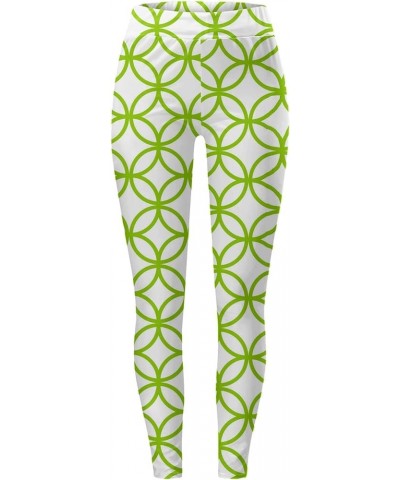 St Patricks Day Leggings for Women Stretchy Pants Green Shamrock Green Festival Rave Pants Tights Leprechauns Leggings A1-yel...