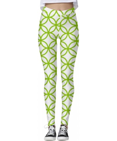 St Patricks Day Leggings for Women Stretchy Pants Green Shamrock Green Festival Rave Pants Tights Leprechauns Leggings A1-yel...