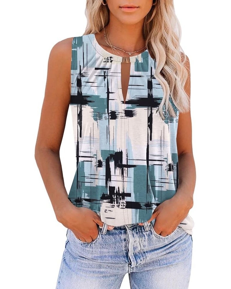 Womens Halter Tops Racerback Sleeveless Tank Tops Cute Printed Yoga Running Summer Tee Shirts Tie Blue2 $11.21 Tanks