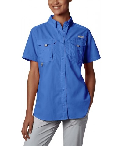 Women's Bahama Short Sleeve Shirt Blue Macaw $27.94 Blouses