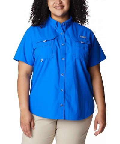 Women's Bahama Short Sleeve Shirt Blue Macaw $27.94 Blouses