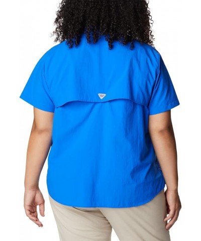 Women's Bahama Short Sleeve Shirt Blue Macaw $27.94 Blouses