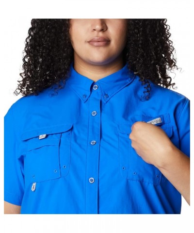 Women's Bahama Short Sleeve Shirt Blue Macaw $27.94 Blouses