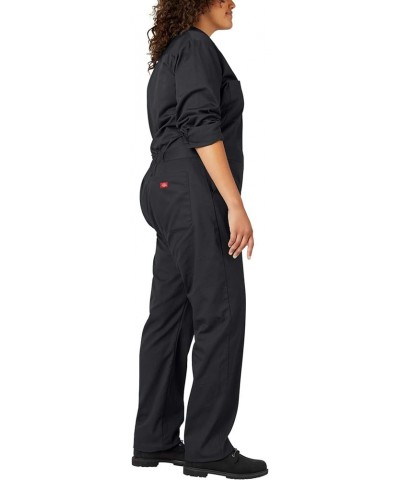 womens Plus Size Long Sleeve Coverall Black $27.30 Overalls