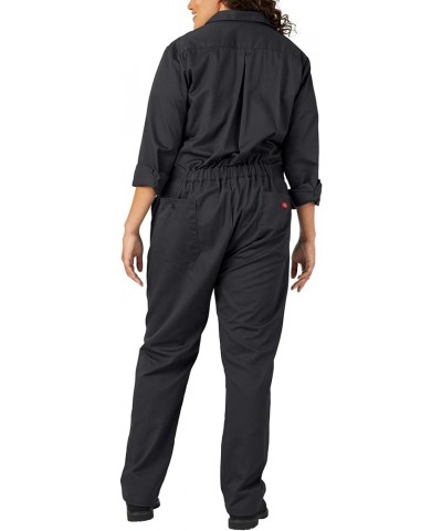 womens Plus Size Long Sleeve Coverall Black $27.30 Overalls