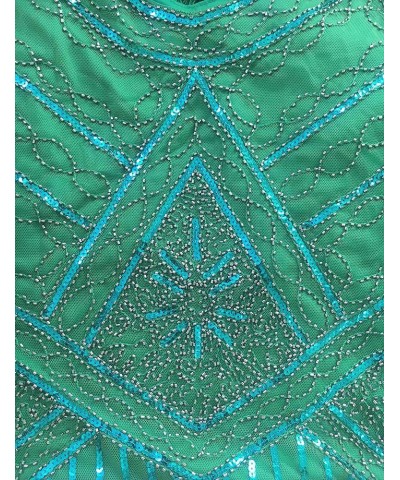 xs-4xl Women's Roaring 20s V-Neck Gatsby Dresses- Vintage Inpired Sequin Beaded Flapper Dresses Green $18.49 Dresses