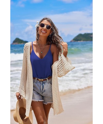 Chiffon Cami V Neck Tank Tops for Women Loose Fit Flowy Spaghetti Strap Camisole Summer Casual Sleeveless Shirts Blue $10.39 ...