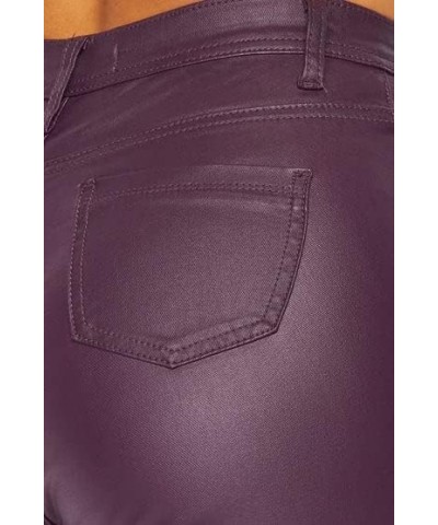 Plus Size Super High Waisted Stretchy Skinny Jeans in Mocha Faux Leather plum $16.72 Jeans