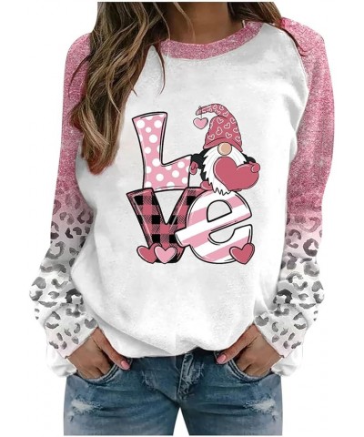 Womens Funny Letter Print Sweatshirt Crew Neck Long Sleeve Pullover Gnomes Graphic Shirt Tops Valentines Day Outfits Clothing...