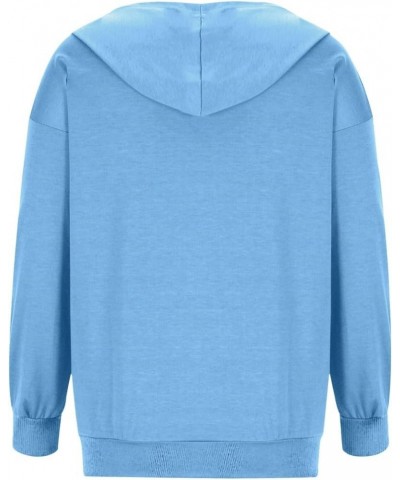 Women's Oversized Zip Up Hoodies Sweatshirts Cute Hooded Pullover Tops Sweaters Casual Fall Jackets with Pockets A Blue $10.3...