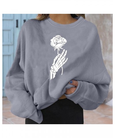 Oversized Sweatshirt for Women Vintage Graphic Fashion Casual Crewneck Long Sleeve Pullover Sweatshirt Tops Shirt Ha4-gray $6...