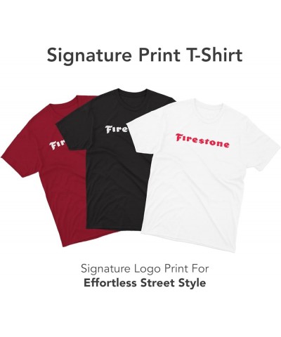 Firestone Apparel - Classic Cotton Branded T Shirt – Unisex Graphic Logo Tshirts – Modern Classic Fit – Adult Sizes Red With ...