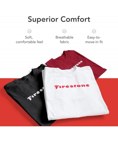 Firestone Apparel - Classic Cotton Branded T Shirt – Unisex Graphic Logo Tshirts – Modern Classic Fit – Adult Sizes Red With ...