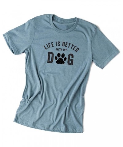 Life is Better with My Dog Short Sleeve Graphic Tee in Multiple Colors Slate Crew Black Ink $12.99 T-Shirts