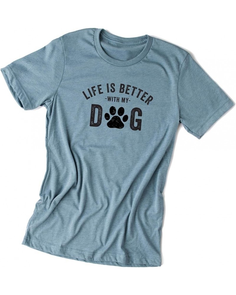 Life is Better with My Dog Short Sleeve Graphic Tee in Multiple Colors Slate Crew Black Ink $12.99 T-Shirts