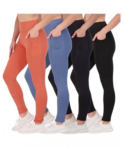 4-Pack: Women's Full Length Fitted Athletic Yoga Performance Leggings with Pockets (Available in Plus Size) Plus-Size Set 2 $...