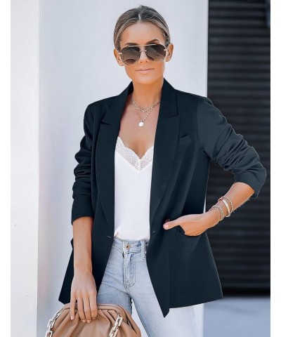 Blazer Jackets for Women Work Casual Office Long Sleeve Fashion Dressy Business Outfits Navy Blue $23.03 Blazers