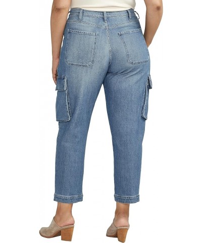 Women's Plus Size Denim High Rise Cargo Pants Med Wash Acs251 $32.18 Jeans