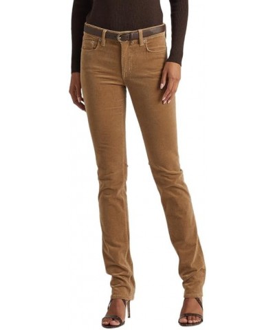 Women's Stretch Corduroy Mid-Rise Straight Pants Light Truffle $40.85 Pants