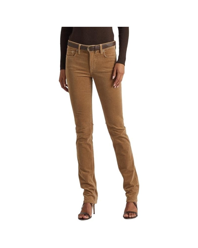 Women's Stretch Corduroy Mid-Rise Straight Pants Light Truffle $40.85 Pants