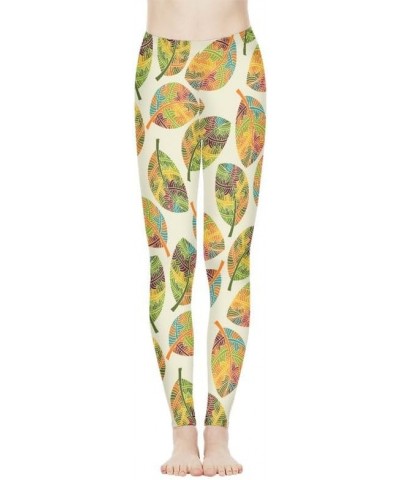 Womens High Waisted Yoga Pants Breathable Workout Sweatpants, Native Aztec Tribal Elastic Tights Legging for Gym Leaf $14.99 ...