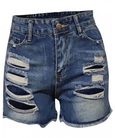 Jean Shorts Womens Juniors Casual Summer Mid Waisted Stretchy Rolled Hem Tassels Denim Shorts with Pockets Z1-sky Blue $4.70 ...