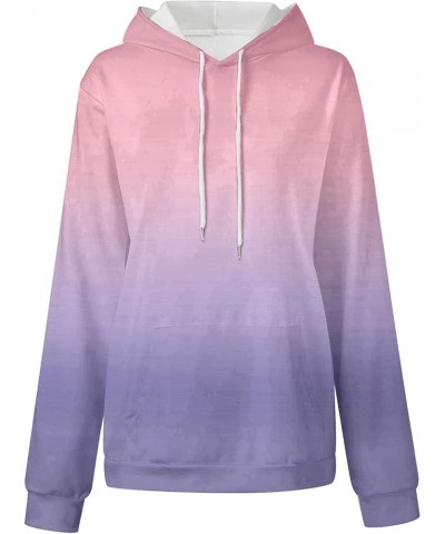 Women Oversized Hoodie Gradient Long Sleeve Pullover Tops Hooded Drawstring Plus Size Y2K Casual Fall Sweatshirts 15 Pink $10...