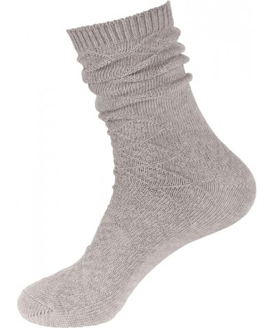 Soft Warm Crew Boot Slouch Socks for Women, Ladies and Girls, Vintage Cabin Tube Socks Pattern Design Grey $11.19 Activewear