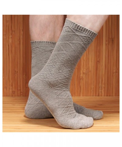 Soft Warm Crew Boot Slouch Socks for Women, Ladies and Girls, Vintage Cabin Tube Socks Pattern Design Grey $11.19 Activewear