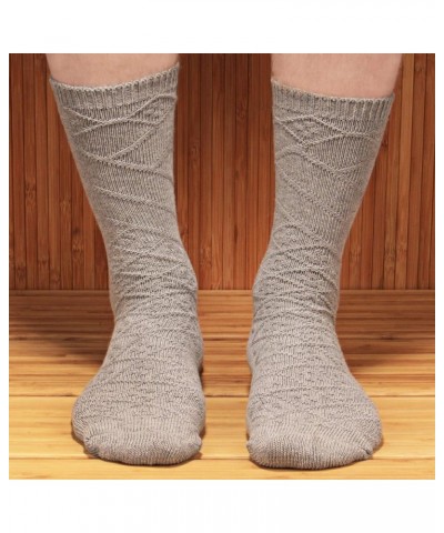 Soft Warm Crew Boot Slouch Socks for Women, Ladies and Girls, Vintage Cabin Tube Socks Pattern Design Grey $11.19 Activewear