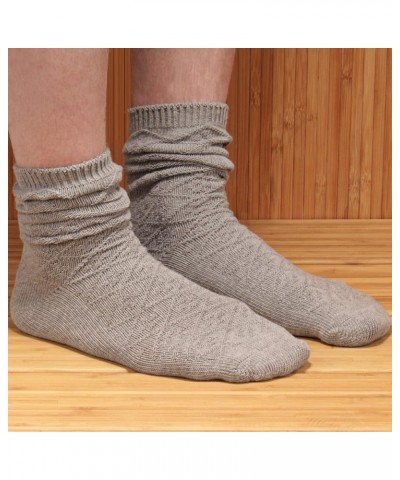 Soft Warm Crew Boot Slouch Socks for Women, Ladies and Girls, Vintage Cabin Tube Socks Pattern Design Grey $11.19 Activewear