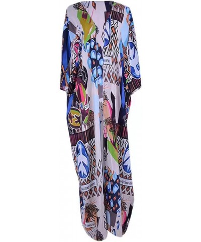 Bestyyou Women's Printed Kimono Cardigan with Tie Long Robe Dress Belted Bikini Swimsuit Cover Up Swimwear Printed 1 $16.42 S...