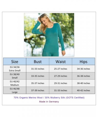 Women's Thermal Base Layer Top - Lightweight Moisture Wicking Organic Merino Wool Silk Undershirt Natural $38.68 Lingerie